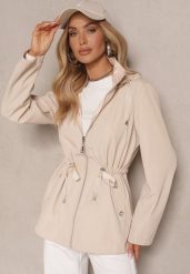 Jasnobeżowa Kurtka Parka o Dwustronnym Kroju z Kapturem i Ściągaczem Tillionne. Brązowe kurtki damskie Renee, l, bez wzorów, z jeansu, z kapturem. Za 139.99 zł.