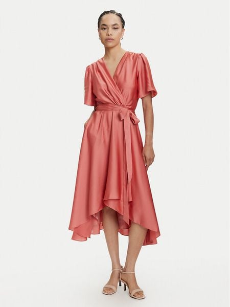 Swing Sukienka koktajlowa 5AJ04000 Pomarańczowy Regular Fit. Brązowe sukienki damskie Swing, bez wzorów, z syntetyku, wizytowe, bez kołnierzyka, bez ramiączek. Za 489.99 zł.