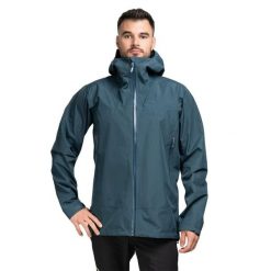 Kurtka przeciwdeszczowa męska Rab Namche GTX Jacket z kapturem. Niebieskie kurtki męskie RAB, l, bez wzorów, sportowe, z kapturem. W wyprzedaży za 1,422.05 zł.