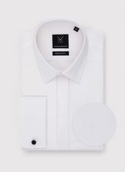 PAKO LORENTE - Biała koszula na spinki. Białe koszule męskie Pako Lorente, m, bez wzorów, z bawełny, eleganckie, bez kołnierzyka, bez ramiączek. Za 299.99 zł.