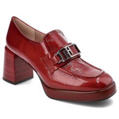 Czerwone Półbuty Hispanitas Buty Na Słupku. Czerwone półbuty damskie Hispanitas, bez wzorów, ze skóry, bez obcasa, na obcasie, bez zapięcia. Za 689.00 zł.