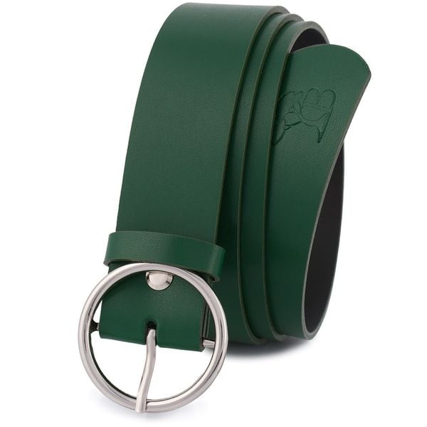 Pasek skórzany BELTIMORE zielony B83 r.100-115 cm. Zielone paski damskie bez wzorów. Za 49.90 zł.