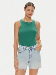 Gap Top 540641-09 Zielony Regular Fit. Zielone topy damskie GAP, xxs, bez wzorów, z bawełny, bez kołnierzyka, bez ramiączek. Za 119.99 zł.