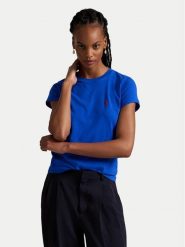 Polo Ralph Lauren T-Shirt 211898698036 Niebieski Regular Fit. Niebieskie t-shirty damskie Polo Ralph Lauren, s, bez wzorów, z bawełny, bez kołnierzyka, bez ramiączek. Za 319.99 zł.
