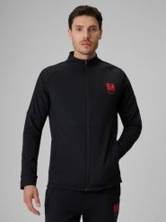 4F Bluza piłkarska regular szybkoschnąca męska - czarna L. Czarne bluzy męskie 4F, l, bez wzorów, biznesowe, bez ramiączek, bez kaptura. Za 199.99 zł.