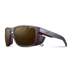 Okulary przeciwsłoneczne w góry JULBO SHIELD czarne fotochrom kat.2-4. Brązowe okulary przeciwsłoneczne damskie JULBO, prostokątne. Za 691.45 zł.