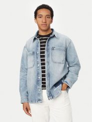 Tommy Jeans Koszula jeansowa DM0DM23269 Niebieski Relaxed Fit. Niebieskie koszule męskie Tommy Jeans, l, bez wzorów, z bawełny, bez kołnierzyka, bez ramiączek. Za 569.99 zł.