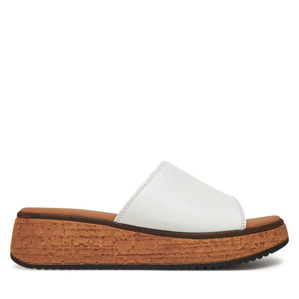 Klapki Gabor. Białe klapki damskie Gabor, bez wzorów, bez obcasa, bez zapięcia. Za 379.99 zł.