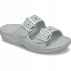Klapki Dla Dorosłych Crocs Saturday Metallic Buckle. Brązowe klapki męskie Crocs, bez wzorów, z materiału, bez zapięcia. Za 199.99 zł.