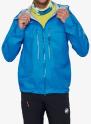 Kurtka przeciwdeszczowa Mammut Taiss Light HS Hooded Jacket. Niebieskie kurtki męskie Mammut, l, bez wzorów, z materiału, bez kaptura. Za 1,583.99 zł.