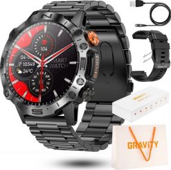 Smartwatch Gravity Zegarek męski SMARTWATCH GRAVITY SMA20-1 zestaw z torebką. Zegarki męskie Gravity, bez wzorów. Za 299.00 zł.