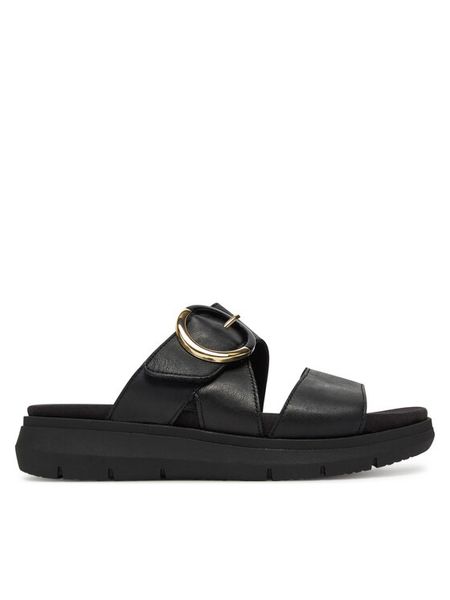 Remonte Klapki D2K51-00 Czarny. Czarne klapki damskie Remonte, bez wzorów, ze skóry, bez obcasa, bez zapięcia. Za 287.99 zł.