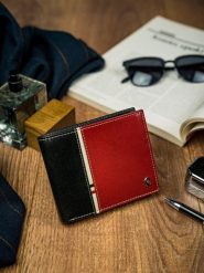Portfel męski czarno-czerwony Rovicky 324-RBA-D BLACK-RED. Czarne portfele męskie ROVICKY, bez wzorów. Za 84.00 zł.