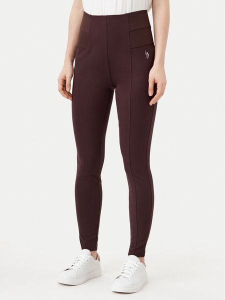 U.S. Polo Assn. Legginsy WUP0053 Brązowy Slim Fit. Brązowe legginsy damskie U.S. Polo Assn., bez wzorów, z wiskozy. Za 99.99 zł.