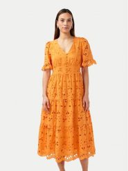 YAS Sukienka codzienna Kanikka 26033530 Pomarańczowy Regular Fit. Brązowe sukienki damskie YAS, na co dzień, xs, bez wzorów, z bawełny, bez kołnierzyka, bez ramiączek, proste. Za 369.99 zł.