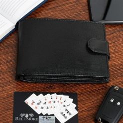 Zestaw męski skórzany premium Beltimore portfel pasek T92 : Kolory - czarny, Rozmiar pasków - r.90-105 cm. Czarne paski męskie . Za 124.90 zł.