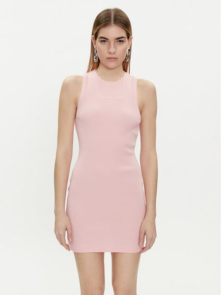 Juicy Couture Sukienka letnia Bentley JCBED223812 Różowy Slim Fit. Czerwone sukienki damskie Juicy Couture, na lato, m, bez wzorów, z bawełny, bez kołnierzyka, bez ramiączek. Za 159.99 zł.