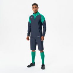 Bluza piłkarska Kipsta Viralto Club na krótki suwak. Szare bluzy męskie KIPSTA, m, bez wzorów, z elastanu, sportowe, bez ramiączek, bez kaptura. Za 99.99 zł.