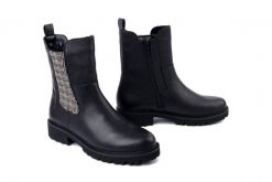 RIEKER REMONTE D8694-03 black combination, botki damskie. Czarne botki damskie Rieker Remonte, bez wzorów, z polaru, bez obcasa, na obcasie, bez zapięcia. Za 337.43 zł.