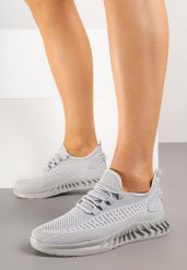 Szare Buty Sportowe Sneakersy z Siateczkowego Materiału na Tłoczonej Podeszwie Ralloti. Szare obuwie sportowe damskie Born2be, bez wzorów, z jeansu, z okrągłym noskiem, bez zapięcia, trekkingowe. Za 69.99 zł.