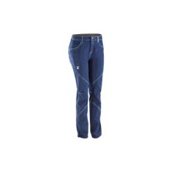Spodnie wspinaczkowe jeansy damskie. Niebieskie jeansy damskie SIMOND, bez wzorów, z bawełny. Za 149.99 zł.