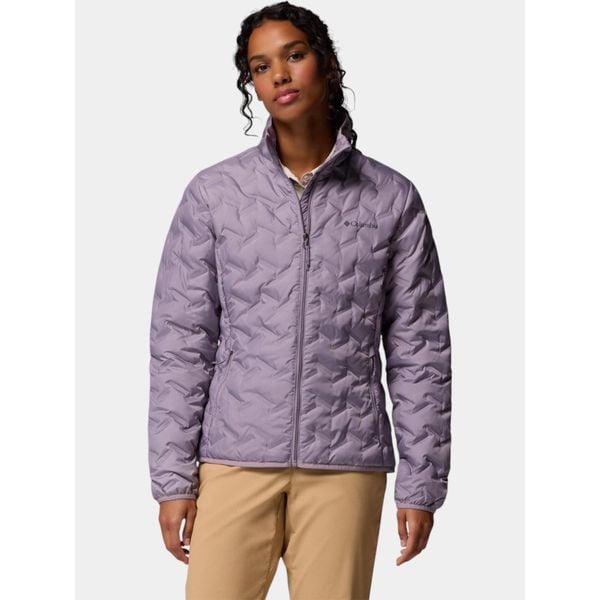 Kurtka Damska Columbia Delta Ridge II. Fioletowe kurtki sportowe damskie Columbia, na jesień, bez wzorów, z puchu, bez ramiączek, bez kaptura, trekkingowe. Za 749.00 zł.