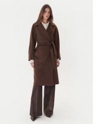Weekend Max Mara Płaszcz wełniany Resina 2525016102 Brązowy Regular Fit. Brązowe płaszcze damskie Weekend Max Mara, na zimę, bez wzorów, z wełny, bez kołnierzyka, bez kaptura. Za 3,469.00 zł.