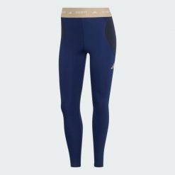 Legginsy do ćwiczeń TECHFIT Color Block 7/8. Czarne legginsy damskie Adidas, bez wzorów, z elastanu. Za 219.00 zł.