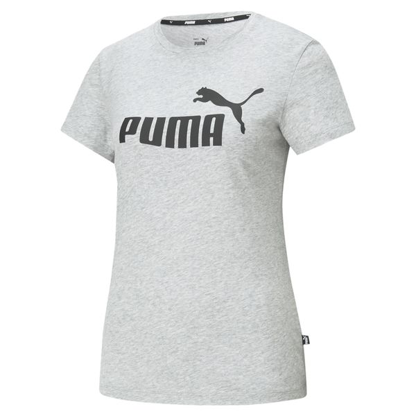 T-shirt Damski Logo ESS. Szare t-shirty damskie Puma, m, bez wzorów, sportowe, bez kołnierzyka, bez ramiączek. Za 128.99 zł.