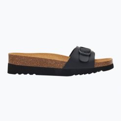 Klapki damskie Scholl Ginni Wide Med. Czarne klapki damskie Scholl, bez wzorów, sportowe, bez obcasa, bez zapięcia. Za 219.99 zł.