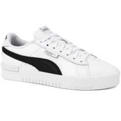 Damskie buty sportowe niskie skórzane biało czarne PUMA JADA. Białe obuwie sportowe damskie Puma, bez wzorów, bez zapięcia, trekkingowe. Za 165.00 zł.