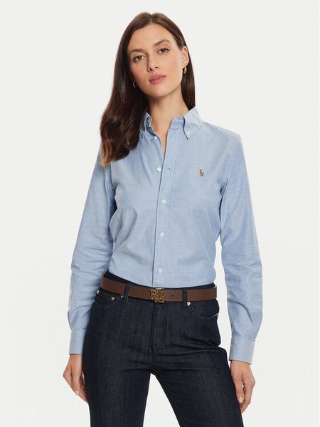 Polo Ralph Lauren Koszula 211941520001 Niebieski Slim Fit. Niebieskie koszule damskie Polo Ralph Lauren, bez wzorów, z bawełny, bez kołnierzyka, bez ramiączek. Za 439.99 zł.