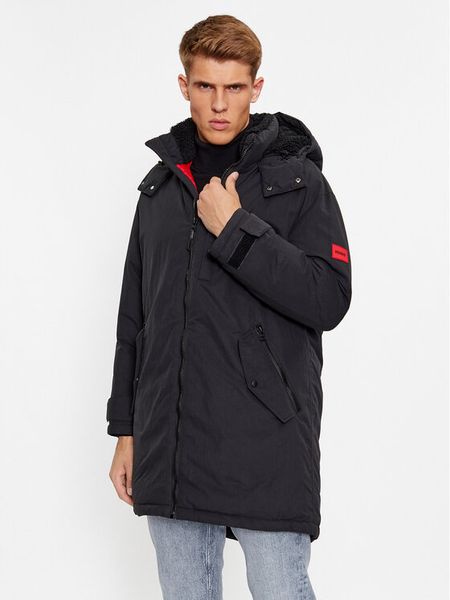 Hugo Parka Munkon 50495817 Czarny Regular Fit. Czarne parki męskie Hugo, m, bez wzorów, z syntetyku, bez kołnierzyka, bez kaptura. Za 1,139.00 zł.