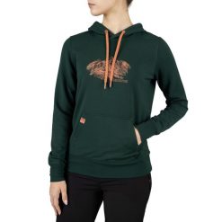 Bluza z kapturem damska Viking Panaka Hoodie Bamboo. Brązowe bluzy damskie Viking, l, bez wzorów, sportowe, bez ramiączek, z kapturem. Za 279.90 zł.