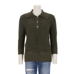 Second life - Sweter damski w kolorze khaki - Stan bardzo dobry. Zielone swetry nierozpinane damskie Ralph Lauren, bez wzorów, sportowe, bez kołnierzyka, bez ramiączek. Za 127.76 zł.