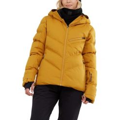 Damska kurtka narciarska Fundango Elyra Padded. Brązowe kurtki sportowe damskie FUNDANGO, na zimę, m, bez wzorów, bez ramiączek, bez kaptura, narciarskie. Za 589.90 zł.