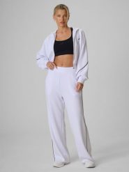 4F Spodnie dresowe z szerokimi nogawkami damskie - białe S. Białe spodnie dresowe damskie 4F, bez wzorów, z dresówki, sportowe. Za 159.99 zł.