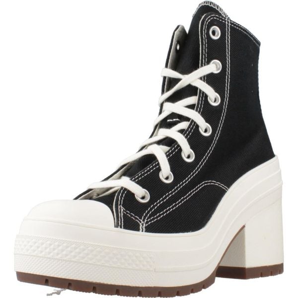 Buty Converse Chuck 70 De Luxe na obcasie czarne. Czarne obuwie sportowe damskie Converse, bez wzorów, z bawełny, bez zapięcia. W wyprzedaży za 433.75 zł.