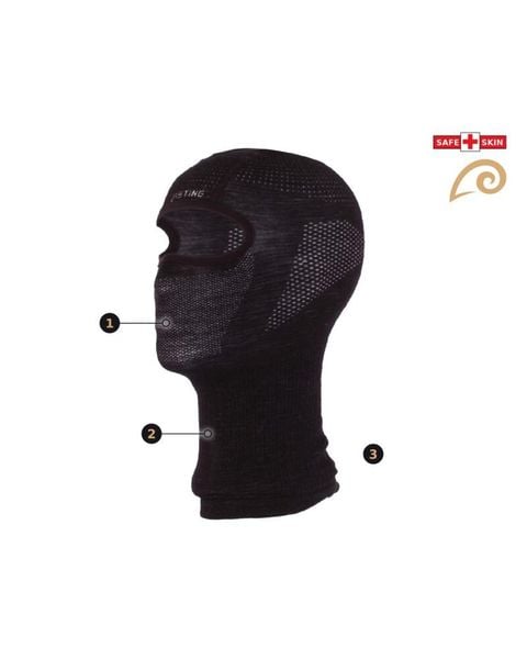 Czapka merino WUKLA. Czarne czapki damskie LASTING, bez wzorów, z materiału, sportowe. Za 100.59 zł.