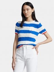 Polo Ralph Lauren Sweter Strpe Pkt T 211924445001 Biały Slim Fit. Białe swetry nierozpinane damskie Polo Ralph Lauren, xs, bez wzorów, z bawełny, bez kołnierzyka, bez ramiączek. Za 309.99 zł.