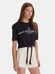 Guess T-Shirt V6GI20 K3509 Granatowy Regular Fit. Niebieskie t-shirty damskie Guess, m, z aplikacjami, z bawełny, bez kołnierzyka, bez ramiączek. Za 159.99 zł.