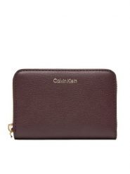 Calvin Klein Portfel Foil Logo Medium Zip Around LV04F1091G Bordowy. Czerwone portfele damskie Calvin Klein, ze skóry. Za 169.99 zł.