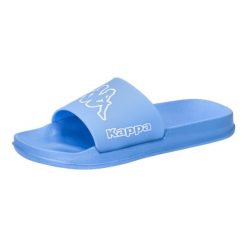 Klapki basenowe dla dorosłych Kappa Krus. Niebieskie klapki damskie Kappa, bez wzorów, z materiału, sportowe, bez obcasa, bez zapięcia. Za 118.00 zł.