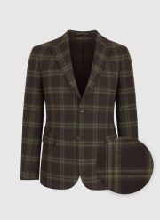PAKO LORENTE – Brązowa marynarka męska w kratę. Brązowe garnitury męskie Pako Lorente, m, bez wzorów, z wełny, casualowe. Za 399.99 zł.