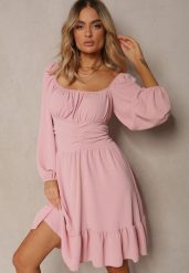 Różowa Sukienka Megadia. Czerwone sukienki damskie Renee, na imprezę, bez wzorów, klasyczne, bez kołnierzyka, bez ramiączek, mini, dopasowane. Za 59.99 zł.