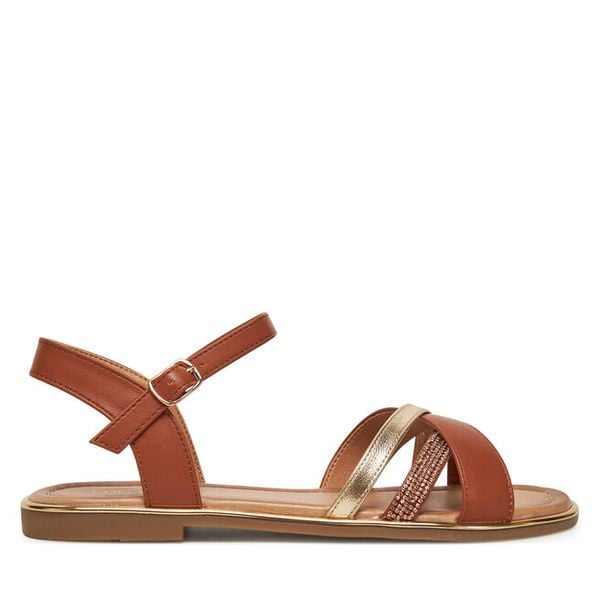 Sandały Clara Barson. Brązowe sandały damskie Clara Barson, bez wzorów, bez obcasa, na płaskiej podeszwie, bez zapięcia. Za 99.99 zł.