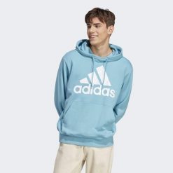 Bluza męska adidas Essentials French Terry Big Logo Hoodie. Białe bluzy męskie Adidas, m, bez wzorów, bez kaptura, na fitness i siłownię. Za 199.00 zł.
