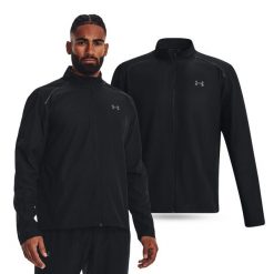 Kurtka sportowa męska Under Armour Launch Jacket z kapturem. Czarne kurtki sportowe męskie Under Armour, m, bez wzorów, z kapturem. Za 259.99 zł.