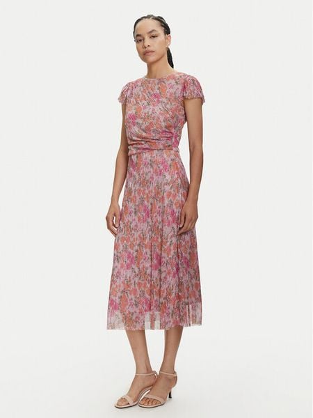 Swing Sukienka koktajlowa 5AJ03000 Różowy Regular Fit. Czerwone sukienki damskie Swing, bez wzorów, z syntetyku, wizytowe, bez kołnierzyka, bez ramiączek. Za 509.99 zł.