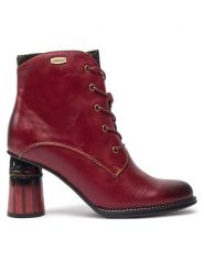 Laura Vita Botki Gucstoo 41 Bordowy. Czerwone botki damskie Laura Vita, bez wzorów, ze skóry, bez obcasa, na słupku, bez zapięcia. Za 539.99 zł.